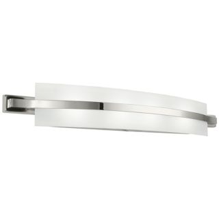 Polished Nickel Etched Textured Glass ADA 4 Light Bath Bar   #J8520
