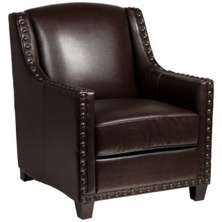 Justin Faux Leather Mahogany Arm Chair   #W0038