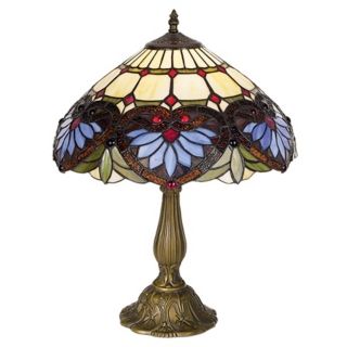 Heart Motif Art Glass 22" High Table Lamp   #88458