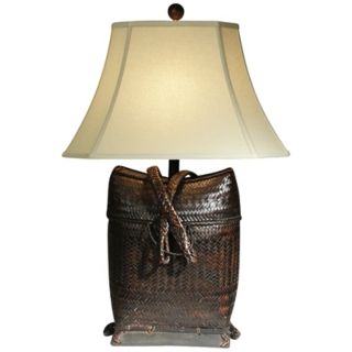 Natural Light Backpack Woven Table Lamp   #P5255