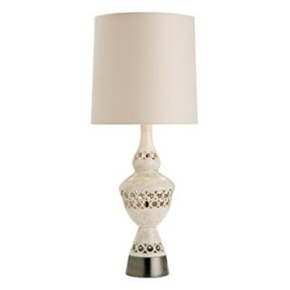 Elexis Stained Crackle Porcelain with Putty Table Lamp   #M6065