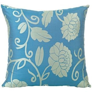 Fresca Blue Floral Pattern 18" Square Throw Pillow   #N4389