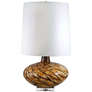 Swirl Amber Art Glass Table Lamp   #V2593