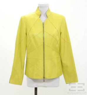 Juliana Collezione Neon Yellow Leather Jacket Size Small