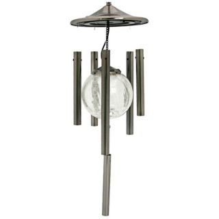 Silver Finish Color Changing Solar Wind Chime   #T2728