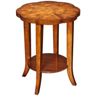 Omega Scalloped Top Wood End Table   #W2017