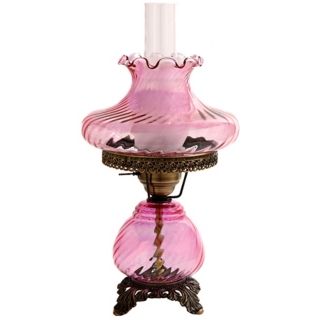 Pink Tamoshanta Swirl Night Light Hurricane Table Lamp   #F7931