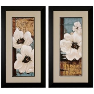 Set of 2 White Poppies I/II Framed Floral Wall Art   #V6198