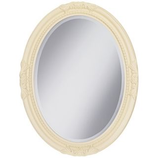 . Oval shape. Mirror glass is 19 wide, 27 high. 25 wide. 33 high