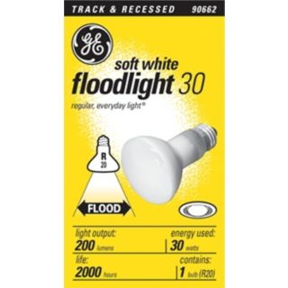 GE 30 Watt R 20 Reflector Light Bulb   #90662