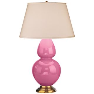Robert Abbey 31" Pink Ceramic and Brass Table Lamp   #G6551