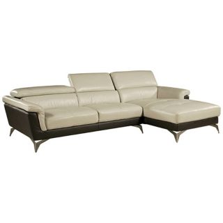 Elloise 2 Piece Two Tone Leather Sofa Set   #Y3105