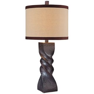 Ambience Collection Dark Brown Twist Column Table Lamp   #P9954