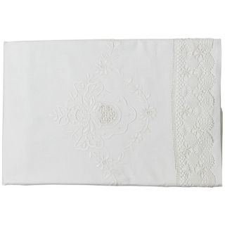 Set of 2 White Cluny I Lace Pillow Cases   #W1889