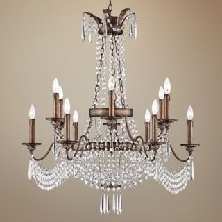 August 35 1/2" Wide Gilded Silver Crystal Chandelier   #W6836