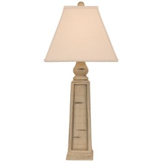 Distressed Beige Pyramid Pot Table Lamp   #P3995