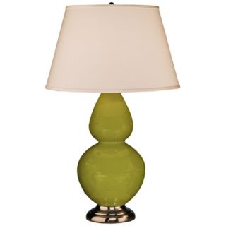 Robert Abbey 31" Apple Green Ceramic and Silver Table Lamp   #G6601