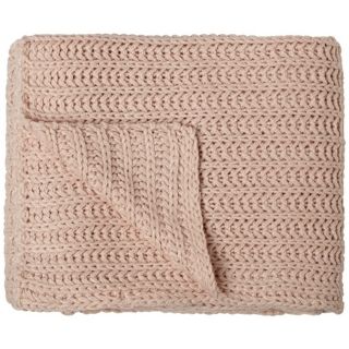 Chesterfield Pink Shell Tone Decorative Throw Blanket   #V8687