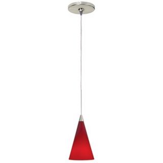 Cone Satin Nickel Red Glass Tech Lighting Mini Pendant   #84769 84367