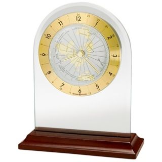 Howard Miller World Time Arch 6 3/4" High Alarm Clock   #R5001