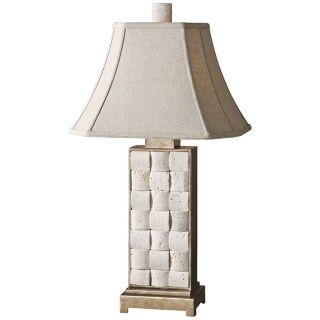 Uttermost Travertine and Silver Table Lamp   #R6000