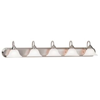 Brushed Steel and Marbleized Glass 48" Wide Vanity Light   #83697