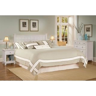 Arts and Crafts White Queen Headboard Night Stand Chest Set   #W3272
