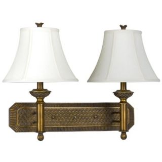 Antique Gold Finish Plug In Style Double Wall Lamp   #G9392
