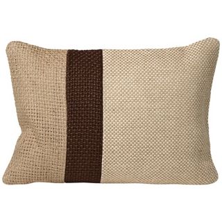 Jute 20" Wide Rectangular Block Designer Pillow   #W0383