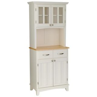 Lexington Natural Wood Top White Buffet with Hutch   #X4530
