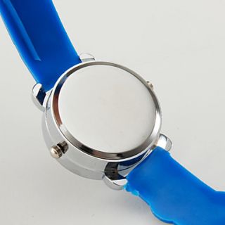 Childrens Football Style Silicone LED Analog Quartz Wrist Watch (Blue
