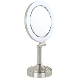 Surround Lighted Pivoting Pedestal Vanity Mirror   #P4779