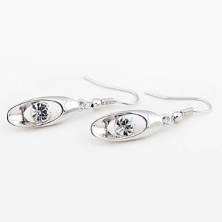 EUR € 9.74   Fashionable Crystal and Platinum Plated Alloy Earrings