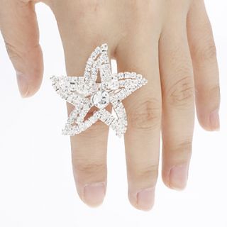 EUR € 4.87   Double Star Fullt Jewelled Blomma justerbar ring