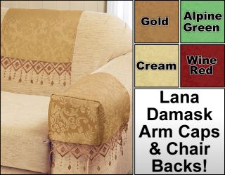 Lana Damask Arm Caps and Chair Backs in Multiple Colours