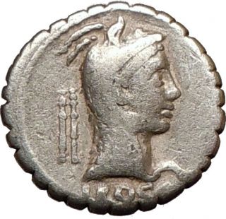 Roman Republic Juno Virgin Test 64BC Ancient Silver Coin Juno Serpent