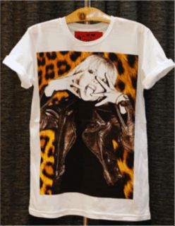 Kate Moss Middle Finger Leopard Tank Top T Shirt Unisex s M L