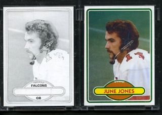 1980 Topps Football Proof Cards June Jones Falcons