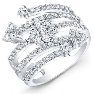 00 Ct Round Cut Genuine Natural Diamond Right Hand Fashion Ring 14k