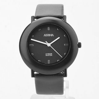 USD $ 5.99   Unisex Leather Analog Quartz Wrist Watch 0687N (Black