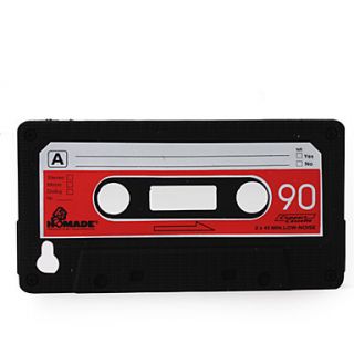 Protective Unique Cassette Soft Case for iPhone 4 (Black)