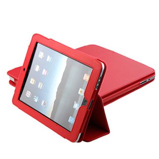 Protective PU Hard Leather Case + Stand for Apple iPad (Red)