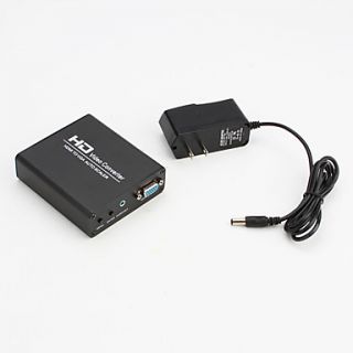 USD $ 49.99   HD Video HDMI to VGA Scaler Converter Box (Black),