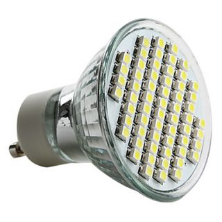 gu10 3.5W 60x3528 SMD 150 180lm 6000 6500k branco natural lâmpada LED