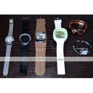 Womens Silver Watchcase Style Steel Analog Quartz Bracelet Watch