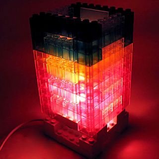 USD $ 39.99   DIY Brick Tower Mood Night Lamp Light 220V (CEG211