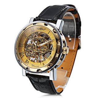 EUR € 13.79   unisex pu analoge mechanische modischen Uhr (gold