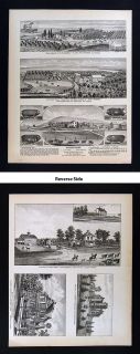 1887 Everts Kansas Farm View Print Pottawatomie County Fairview Graves
