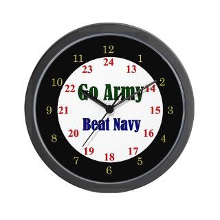 Go Navy Beat Army 24 Hour Wall Clock by jdpdesigns
