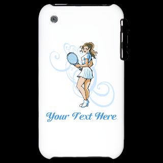 Blue Gifts  Blue iPhone Cases  Female Tennis Player. Text. iPhone